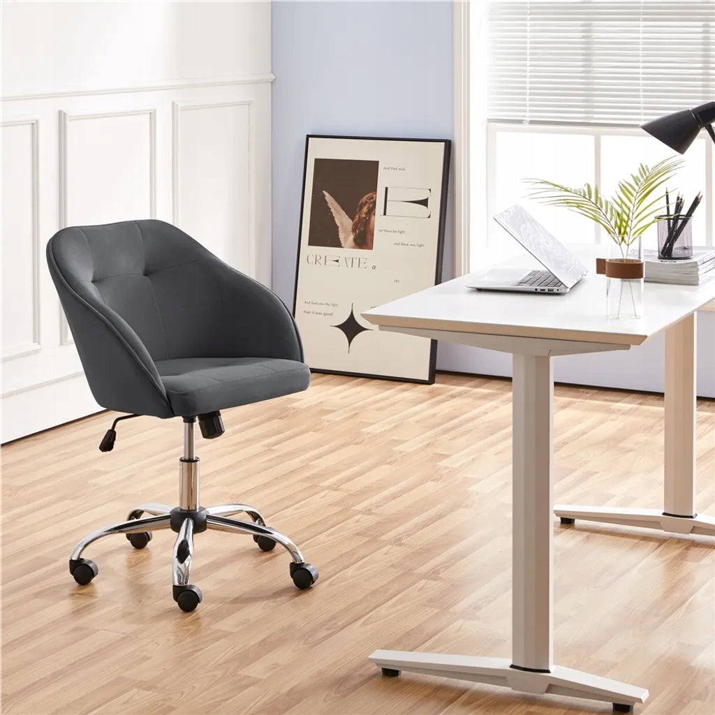 Armchair Swivel Chair OFFICE Grey Quilted Velvet Texture Manufacturer code 592389