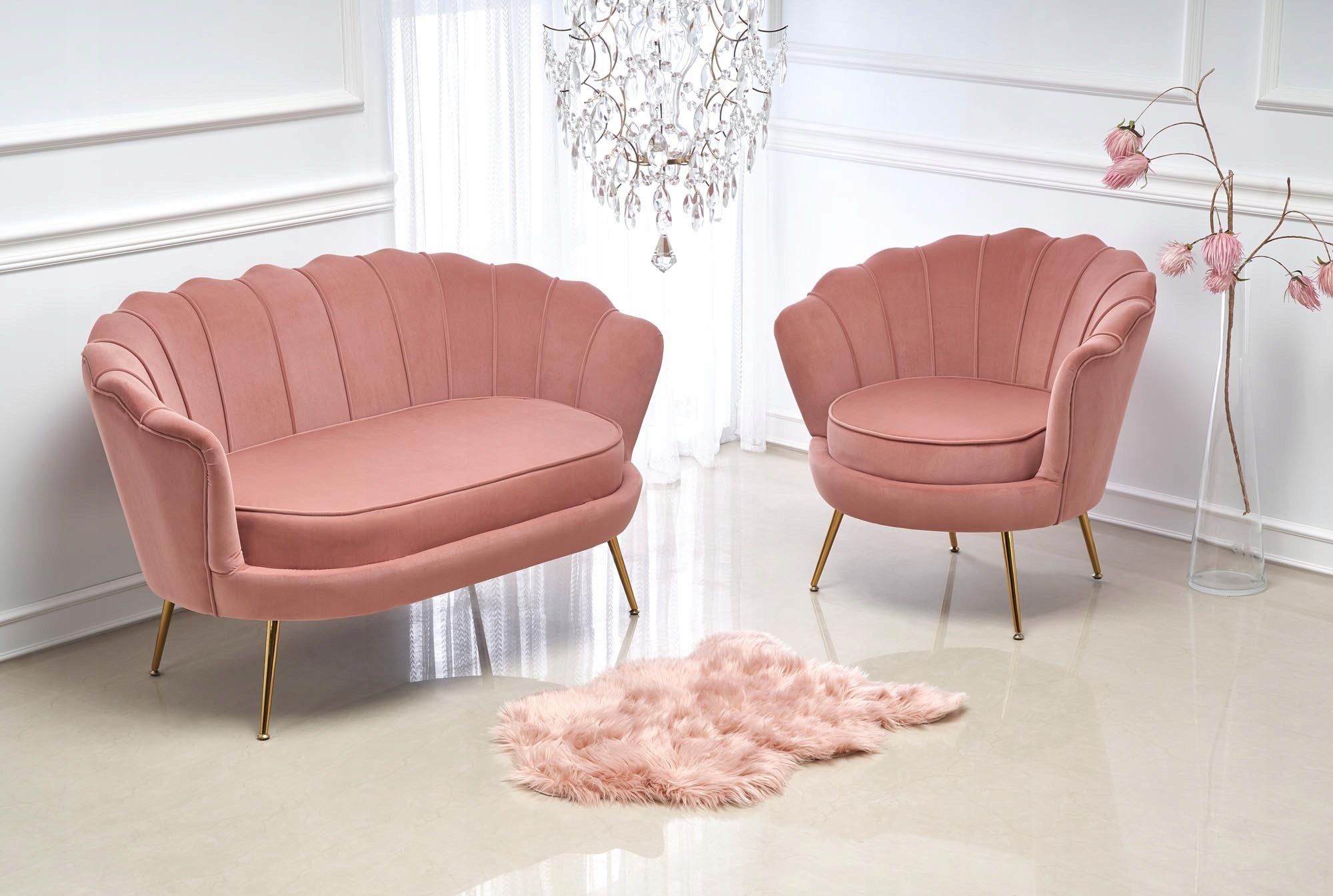 Armchair for office, living room AMORINITO light pink shell Brand Halmar