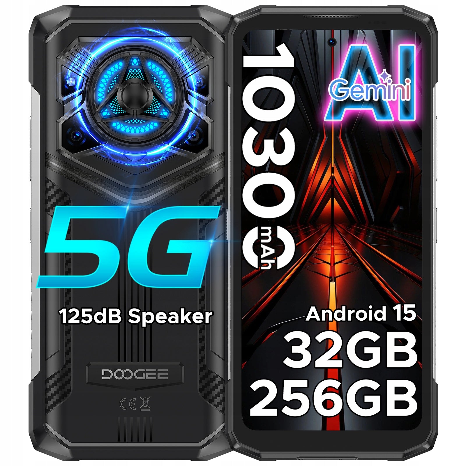 Armored Smartphone 5G Android DOOGEE BLADE20PLAY 32+256GB 10300mAh/125db/LED