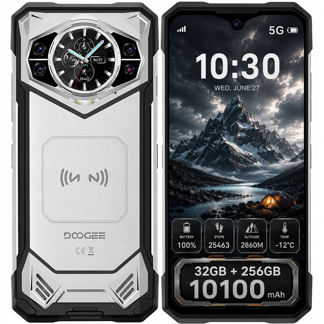 Armored Smartphone DOOGEE S200 Android 10100mAh 32+256GB 6.72” 33w/WIFI6/NFC