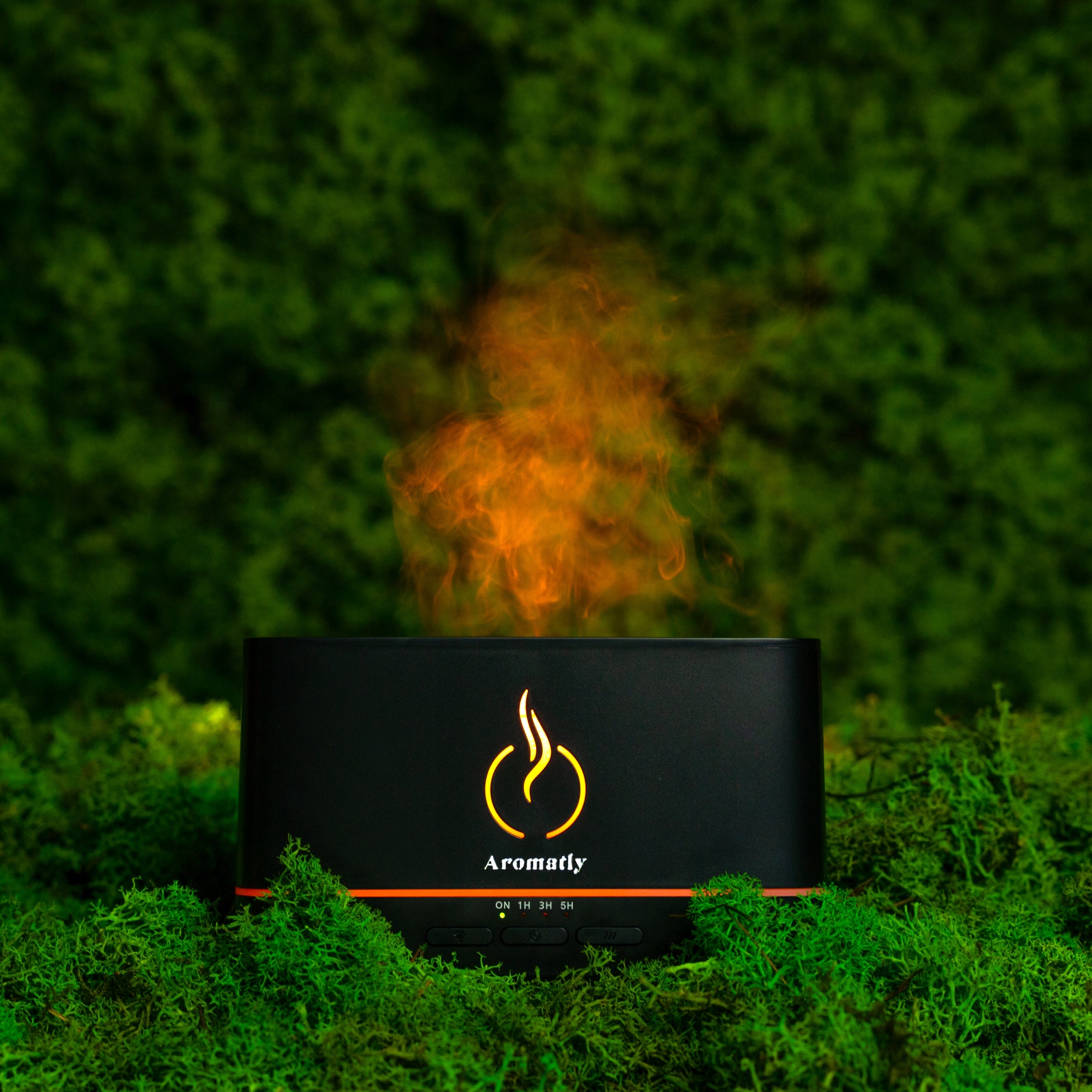 Aromatly FRAGRANCE DIFFUSER Flame AIR HUMIDIFIER FIREPLACE AROMATHERAPY Dominant color black