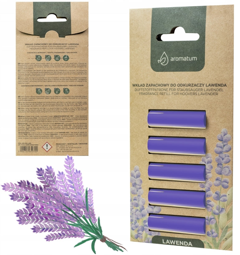 Aromatum FRAGRANCE CARTRIDGE FOR LAVENDER VACUUM CLEANERS 5 pieces Universal Manufacturer code WKŁAD ZAPACHOWY DO ODKURZACZY LAWENDA