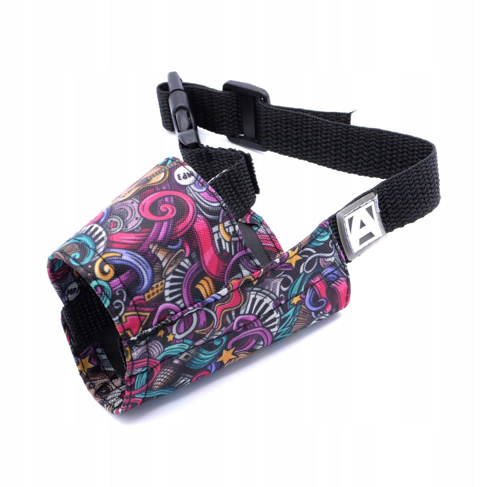 Artero Stamped Music Muzzle XS - Adjustable, Colorful Dog muzzle