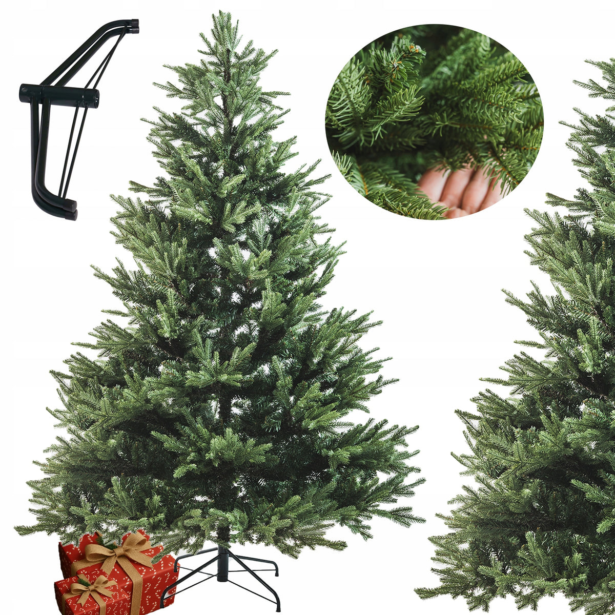 Artificial CHRISTMAS TREE Caucasian Fir HOLLY 210 cm thick as alive + STAND