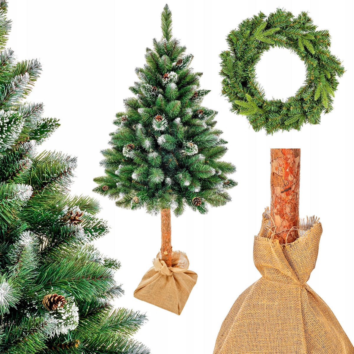 Artificial Christmas Tree On The Trunk Diamond Montana 160cm Lupico