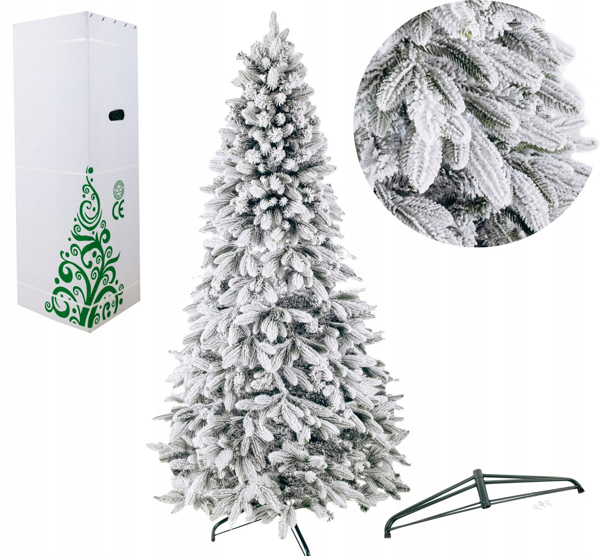 Artificial Christmas Tree Snow-covered PE+PVC Spruce Global 1.80 m