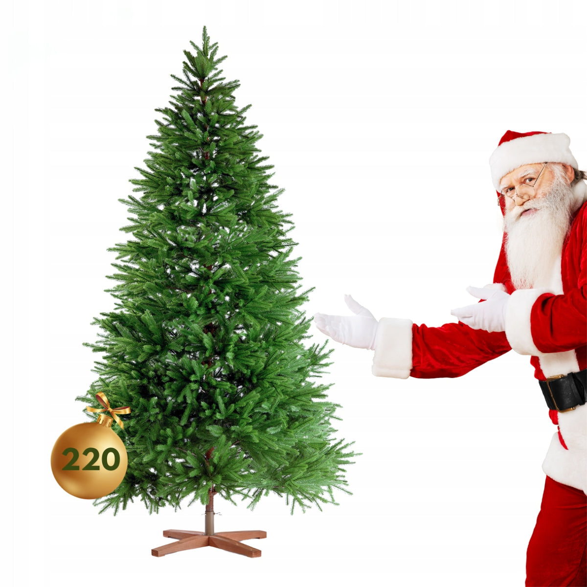 Artificial Christmas tree CAUCASIAN FIR like a real, dense 220 cm PREMIUM