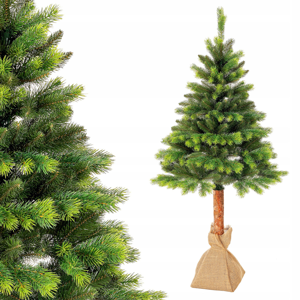 Artificial Christmas tree on a trunk, like a real one, 180 cm