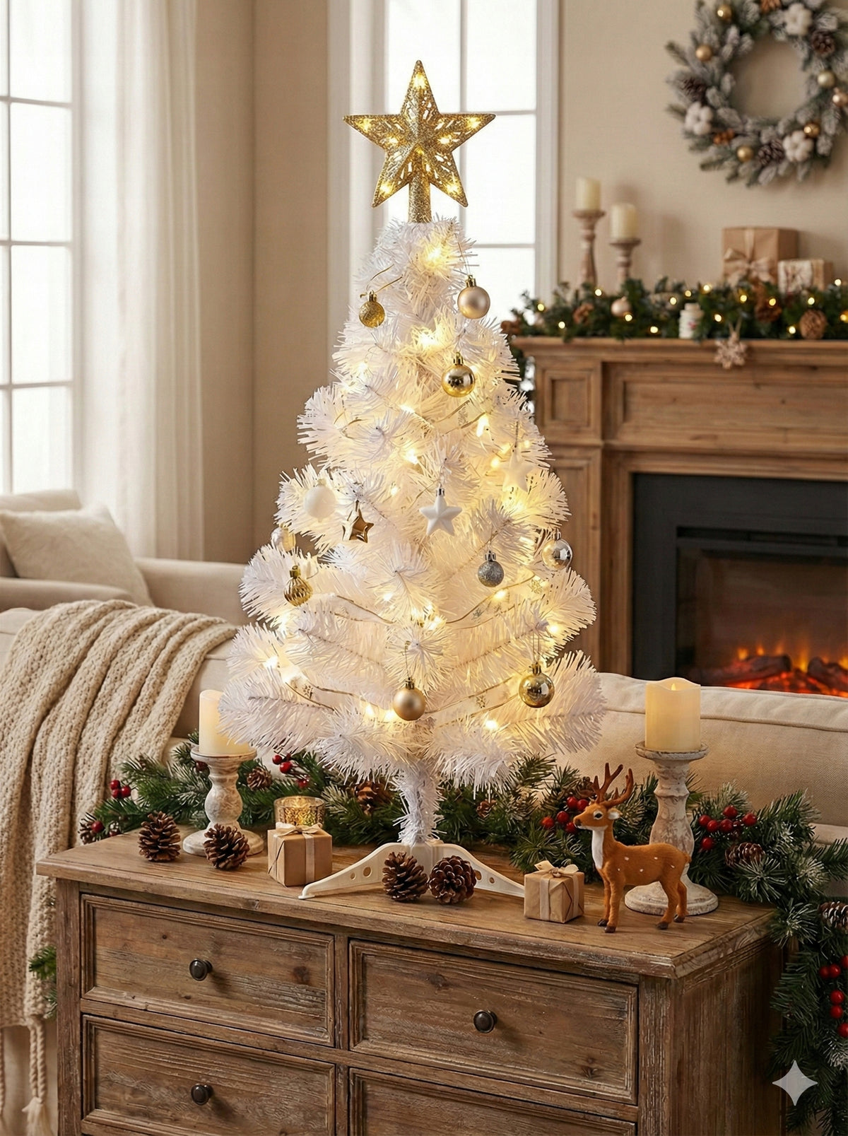 Artificial Christmas tree white small 70 cm Christmas tree + stable stand Manufacturer code SOSNA BIALA 70