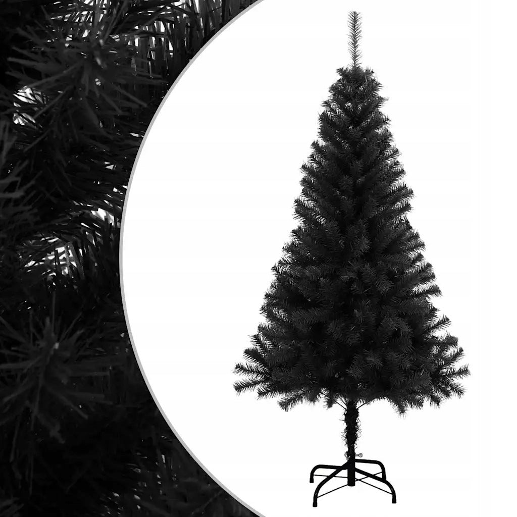 Artificial Christmas tree with stand, black, 120 cm, PVC