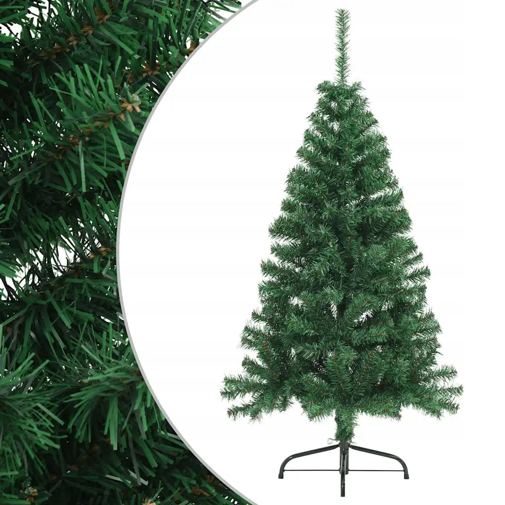 Artificial Christmas tree with stand, half, green,