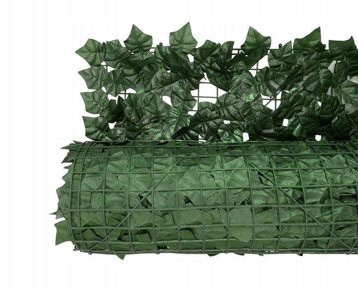 Artificial Hedge Ivy Balcony Fence Mat 3m x 50cm Set of 2pcs Height 0.5 m