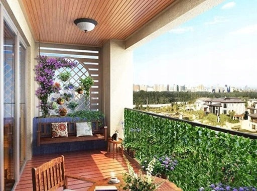 Artificial Hedge Ivy Balcony Fence Mat 3m x 50cm Set of 2pcs Kind panel