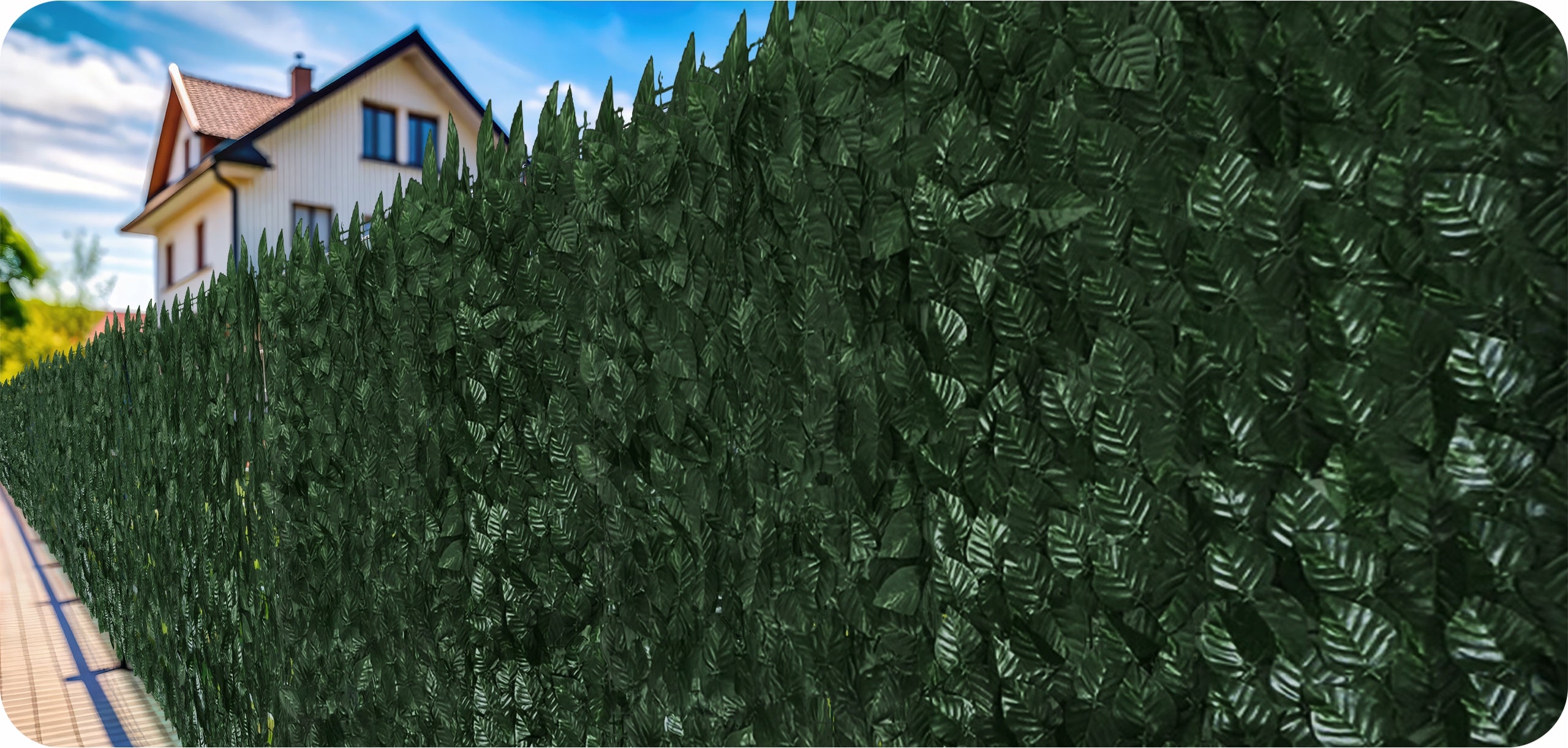 Artificial Hedge Ivy Wall Balcony Fence Artificial Leaves 5mx50 Height 0.5 m