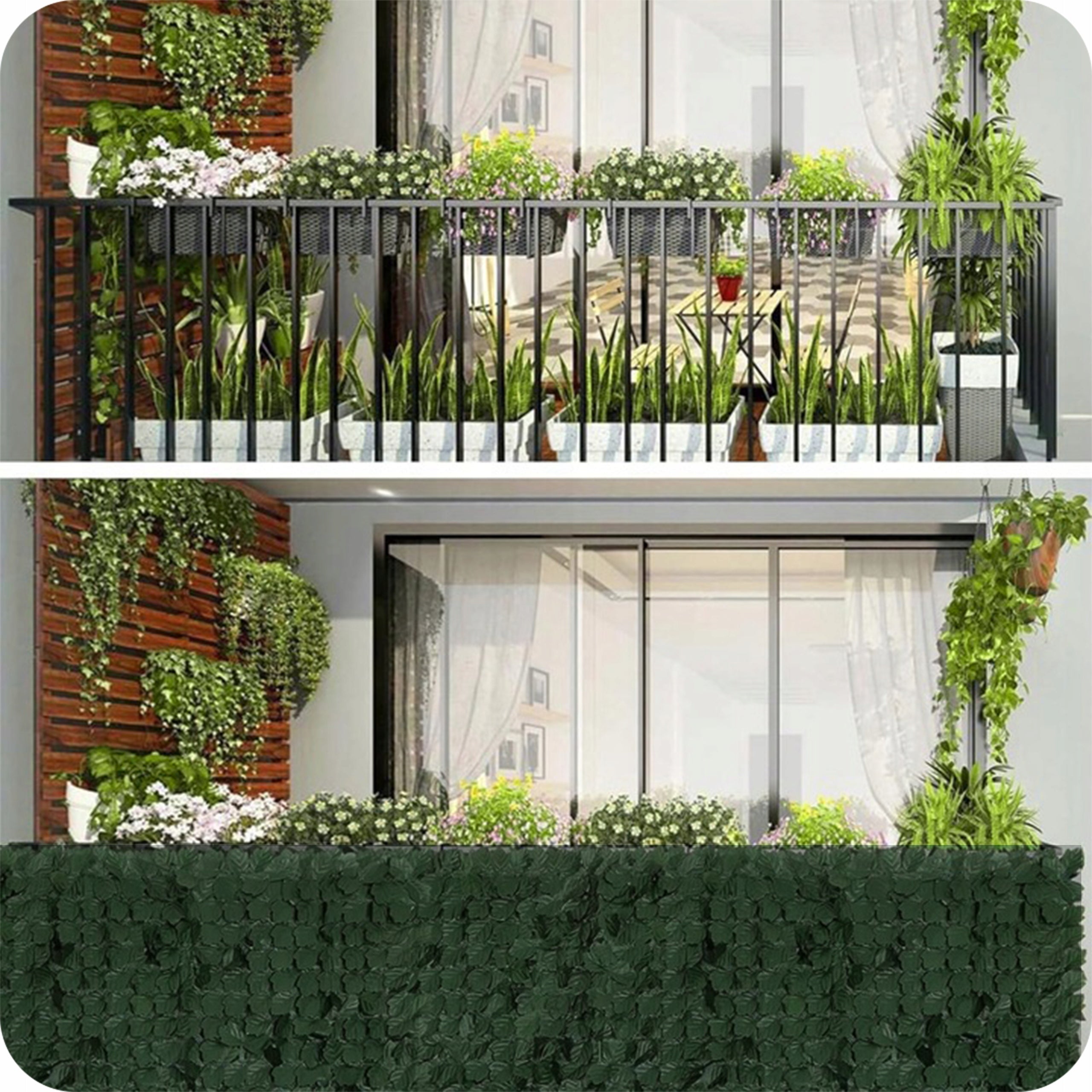 Artificial Hedge Ivy Wall Balcony Fence Artificial Leaves 5mx50 Shape rectangular