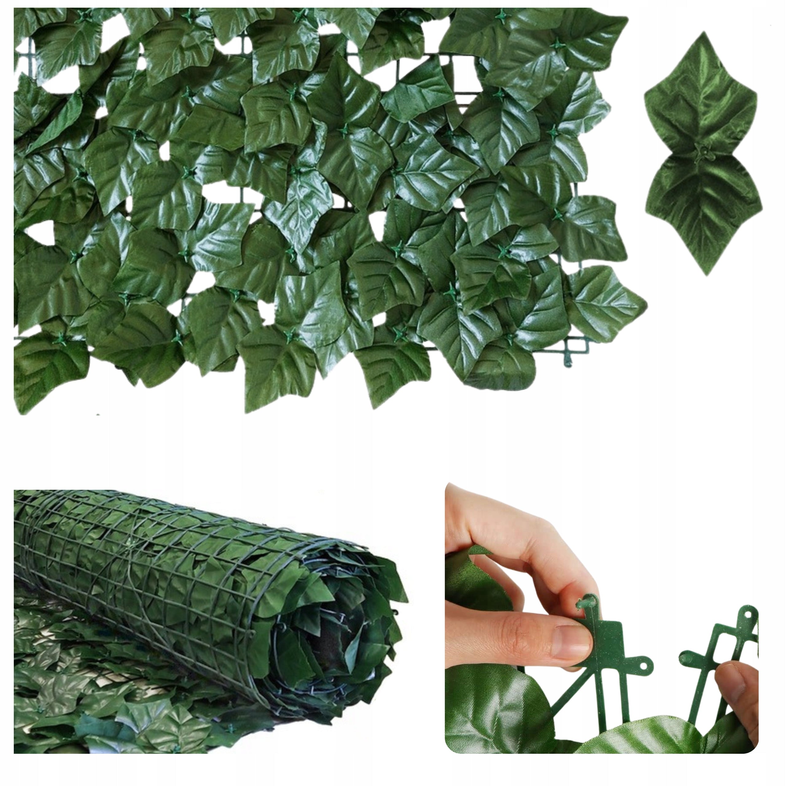 Artificial Hedge Ivy for Fence Balcony Wall Mat 3m x 50cm Mesh Length 3 m
