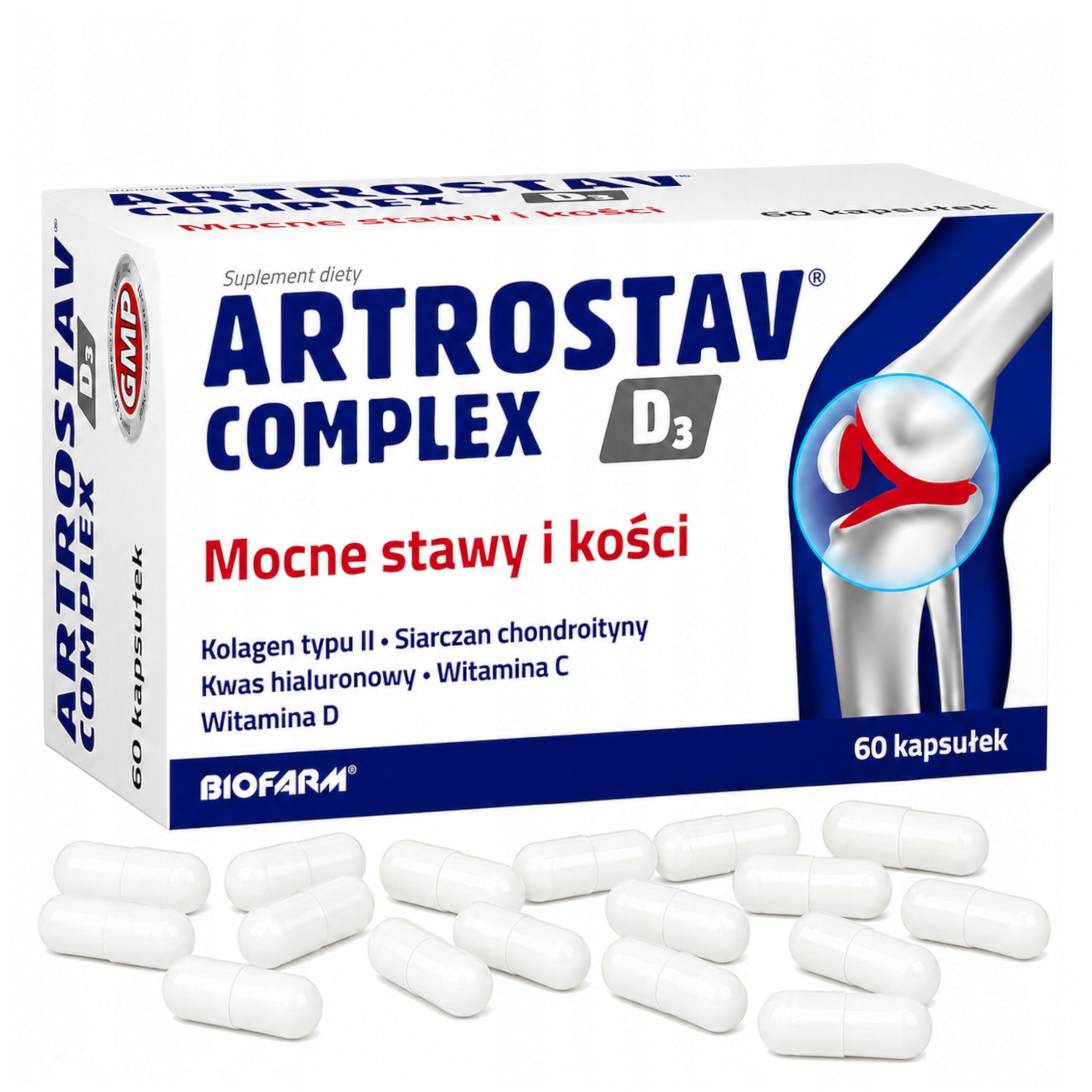 Artrostav Complex D3 for joints bone collagen vitamin D3 60 capsules