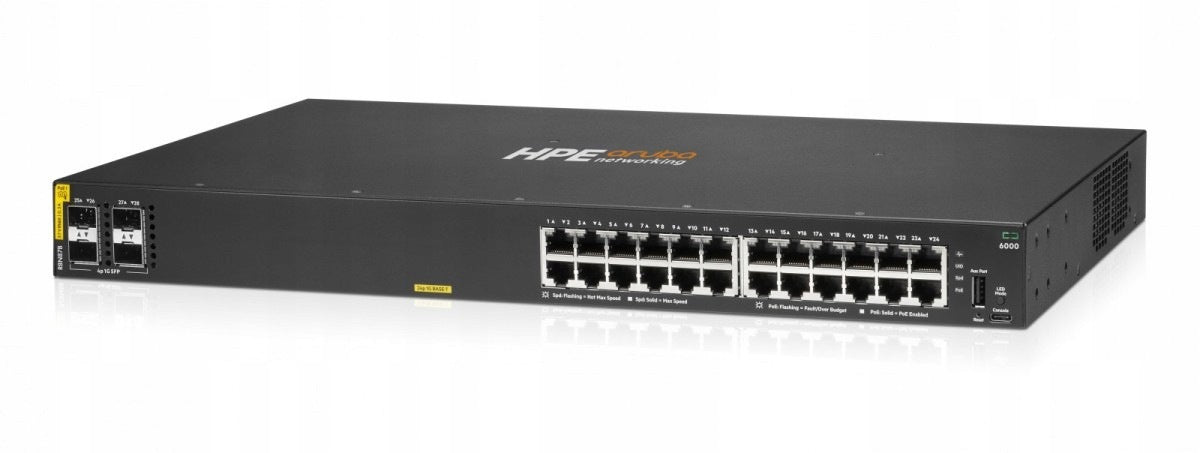 Aruba Networking 6000 24G Class4 PoE Switch 4SFP 370W R8N87B Manufacturer HPE