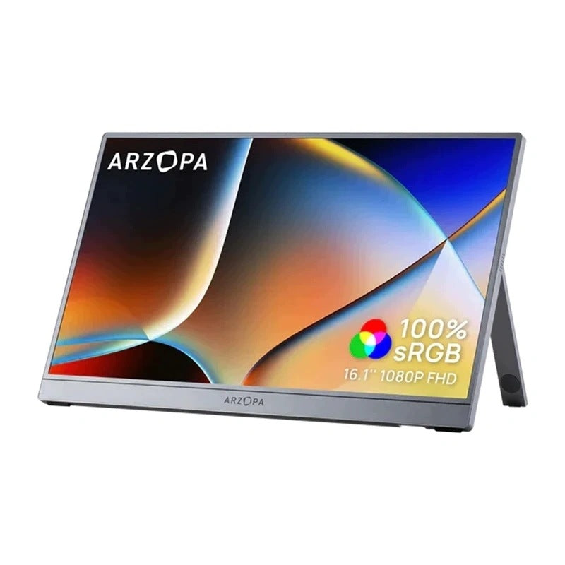 Arzopa Z1C Portable Laptop Monitor 16.1" USB-C HDMI with Speakers Gray