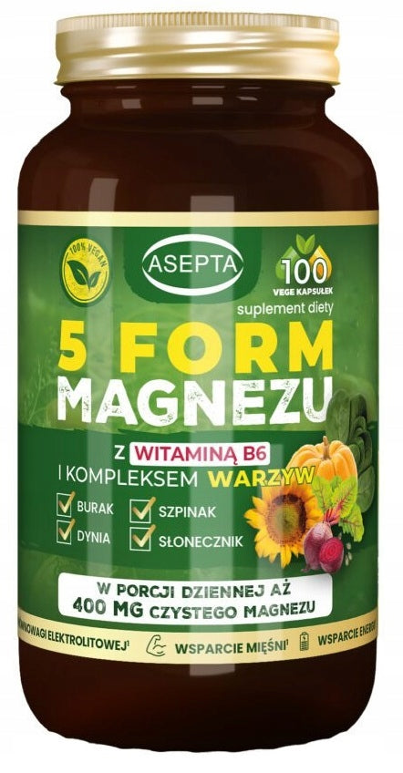 Asepta 5 Forms of Magnesium with vegetable complex 100 capsules