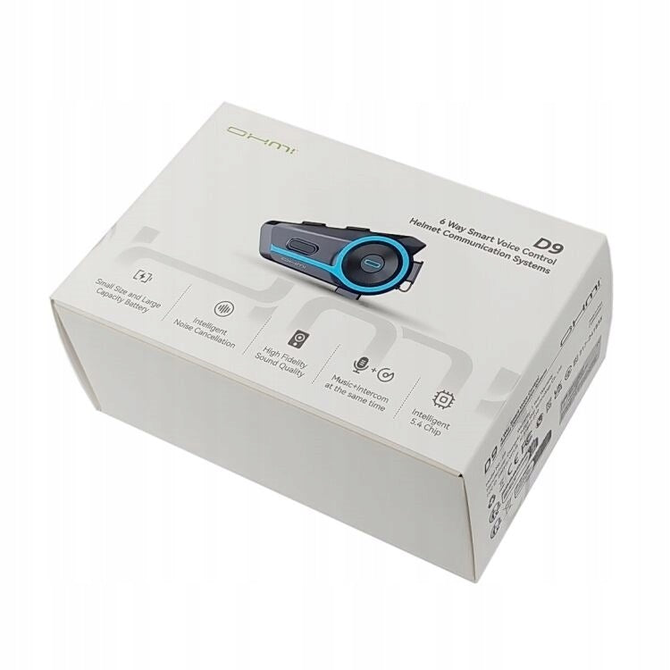Asmax OHMI D9 Bluetooth-6 Clip Interkom DUO na motocykl Packaging status original