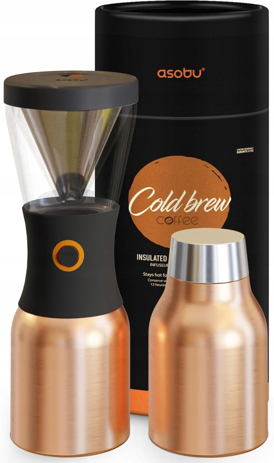Asobu Cold Brew Portable Thermal Maker 1L Copper Cold Coffee Packaging status original