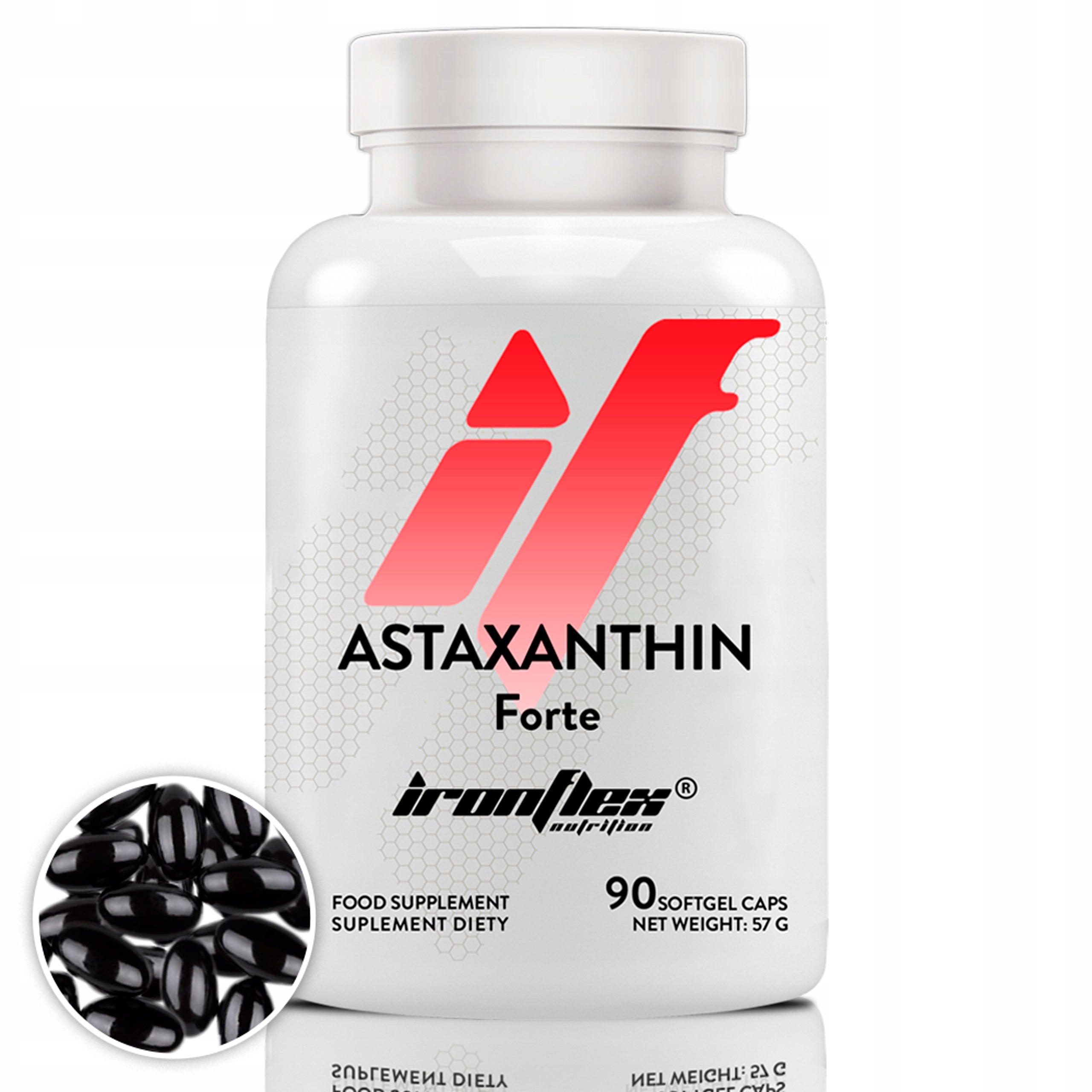 Astaxanthin 4 mg IRONFLEX 90 kaps NATURAL Oil Astaxanthin Antioxidant