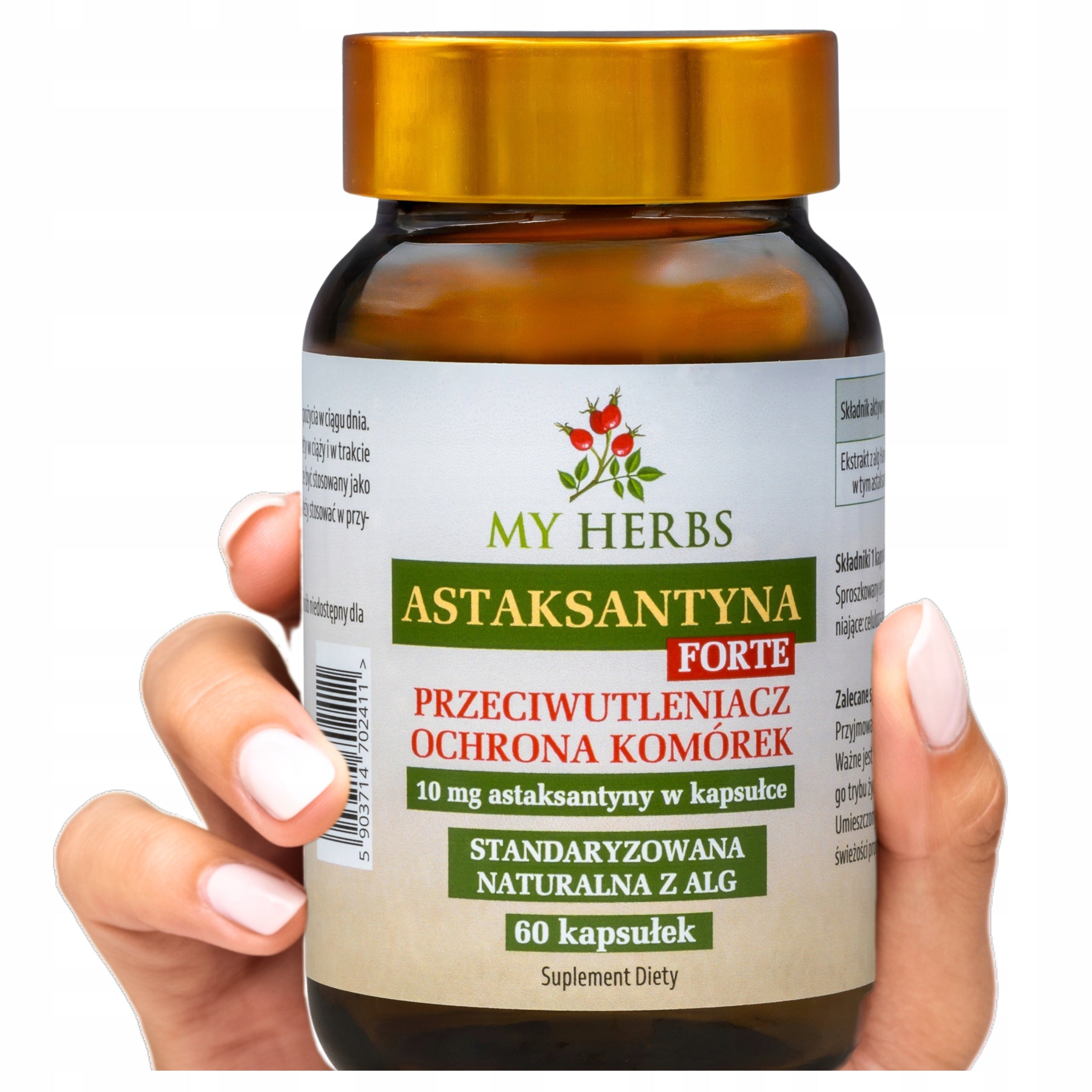 Astaxanthin Forte 10 mg natural algae 60 capsules antioxidant potency