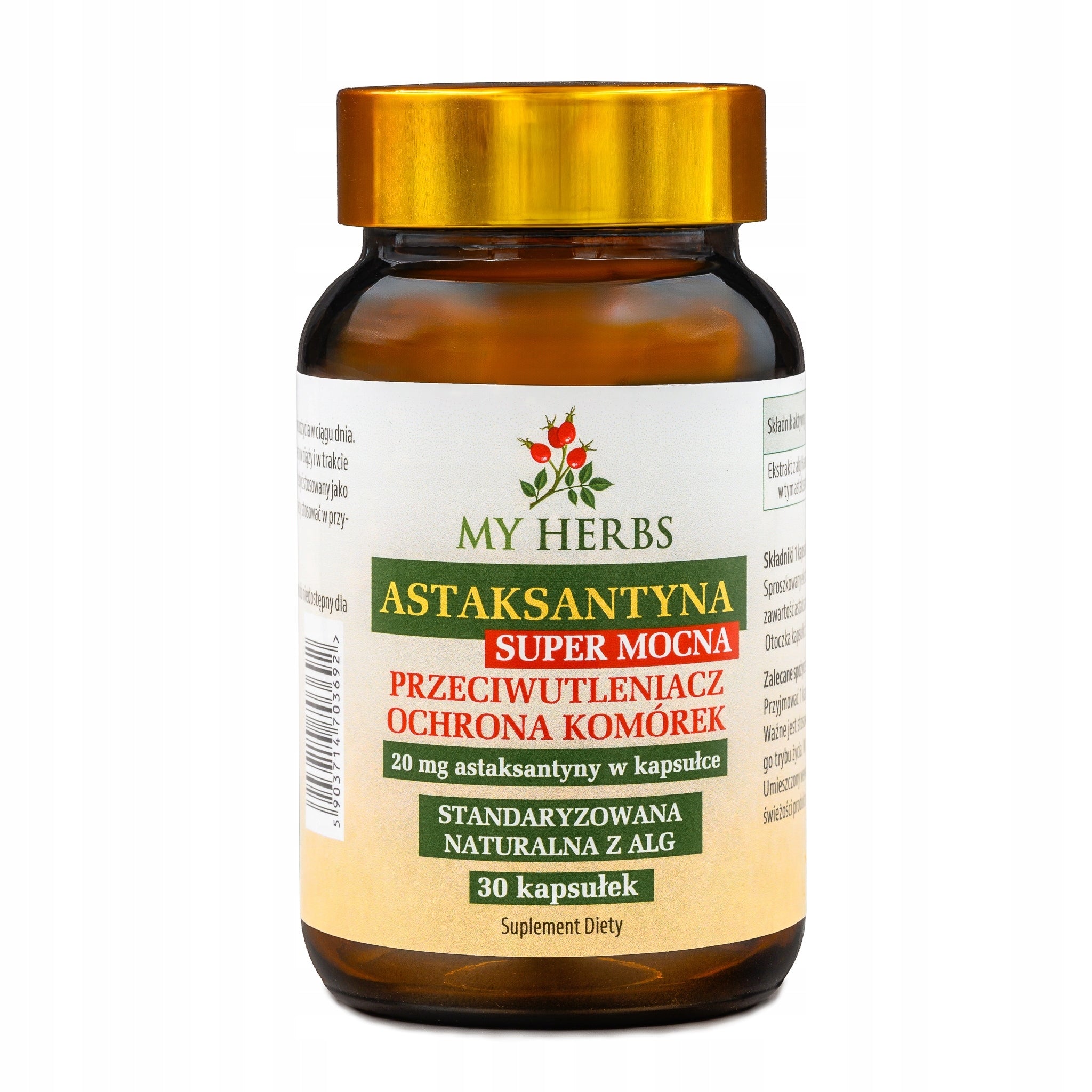 Astaxanthin Super Strong 20 mg natural algae 30 capsules antioxidant power