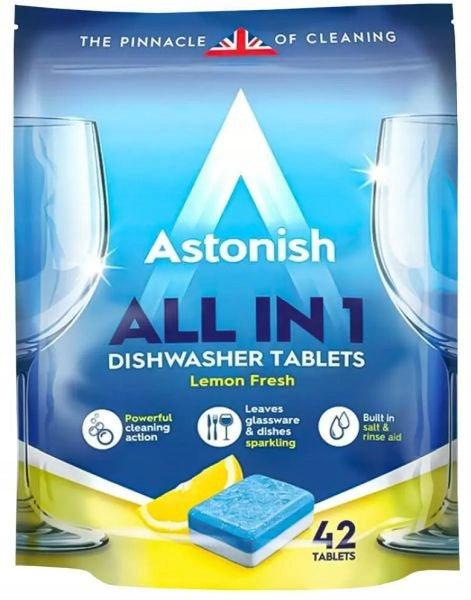 Astonish ALL IN 1 Dishwasher Tablets Lemon 42pcs 1800