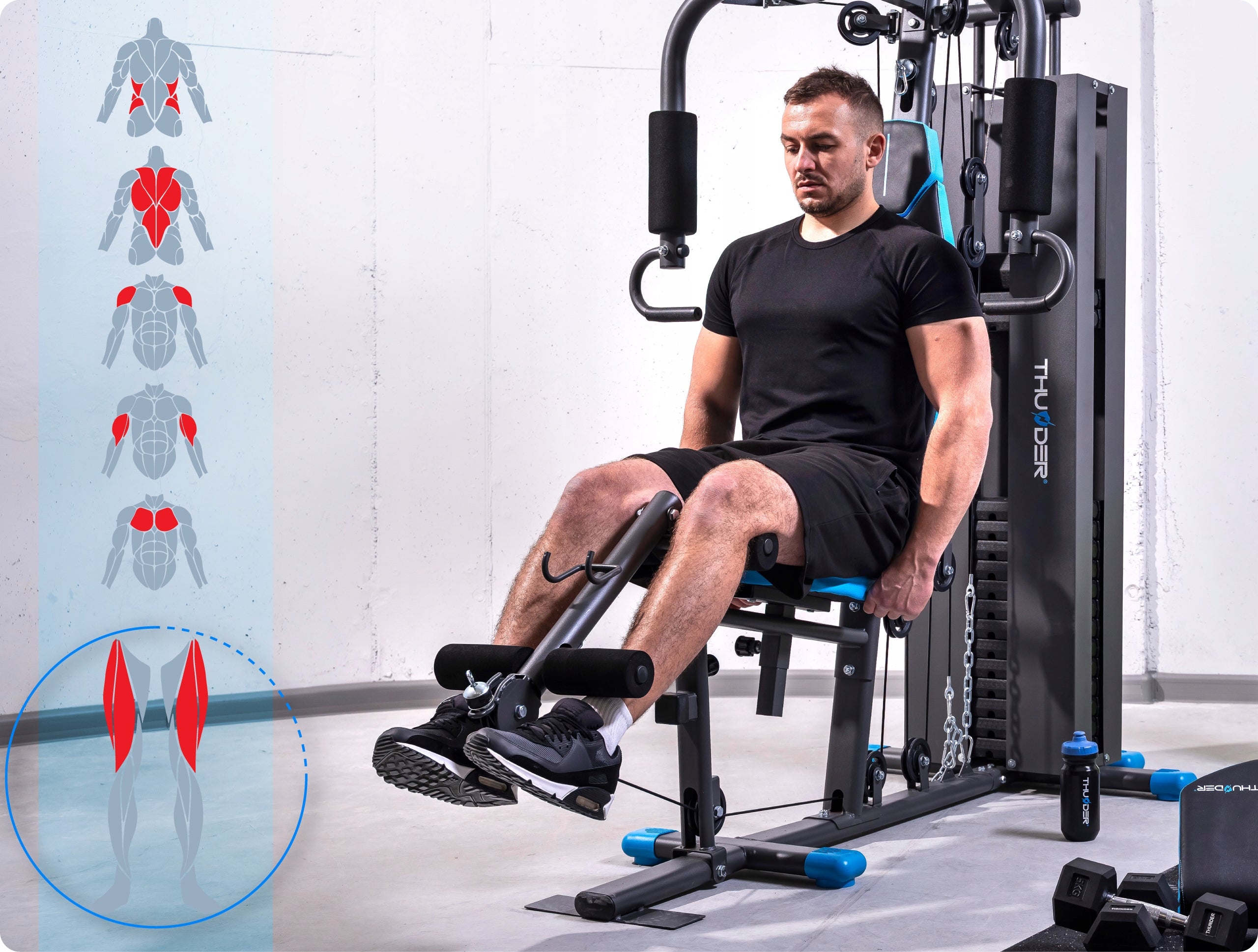 Atlas Multifunctional Home Exercise Leg Press Pull Prayer Book Stack Kind one-station
