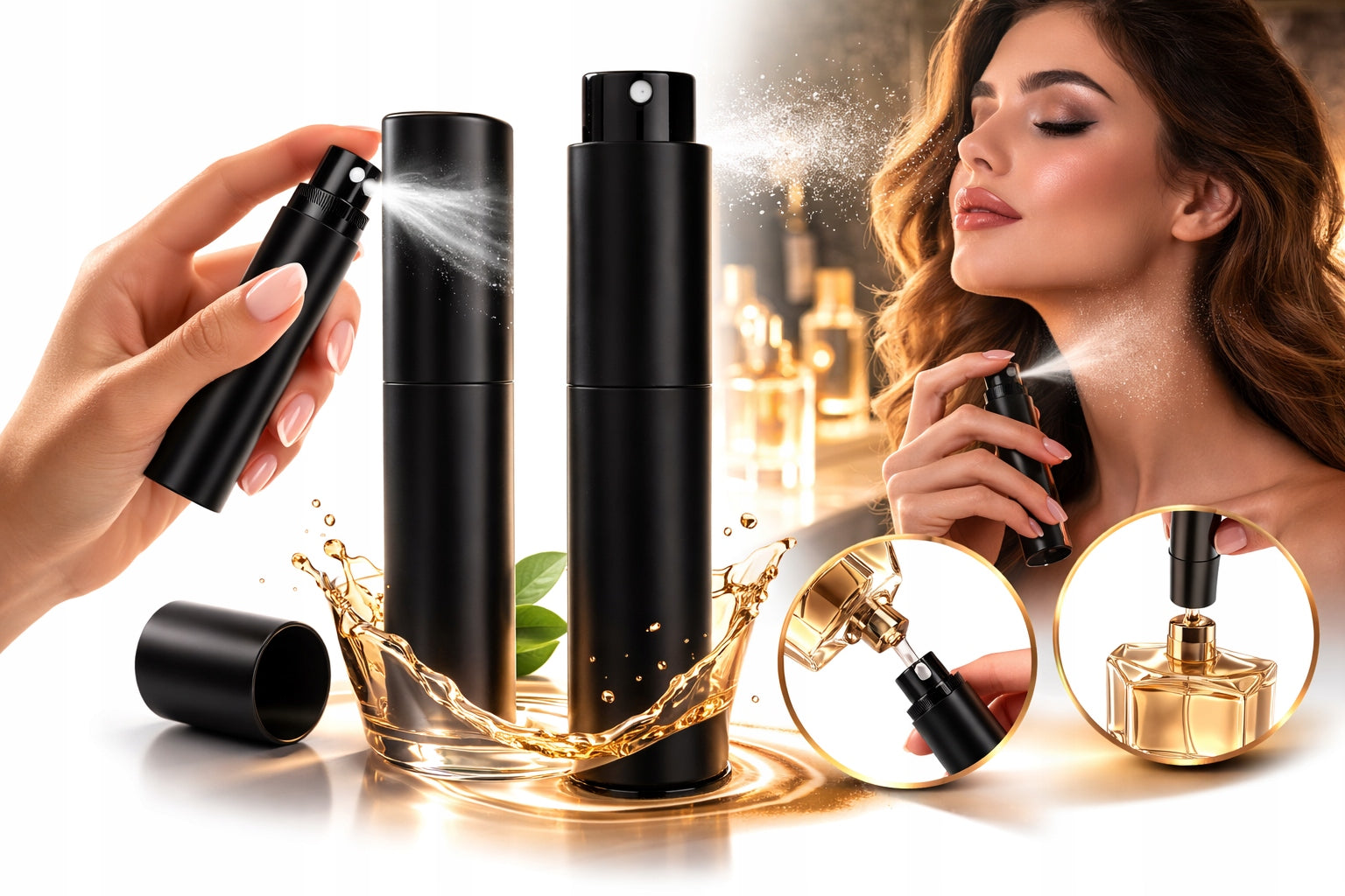 Atomizer For Perfume Pastel Black 10ml Travel Dispenser Vial Spray Manufacturer code 66682