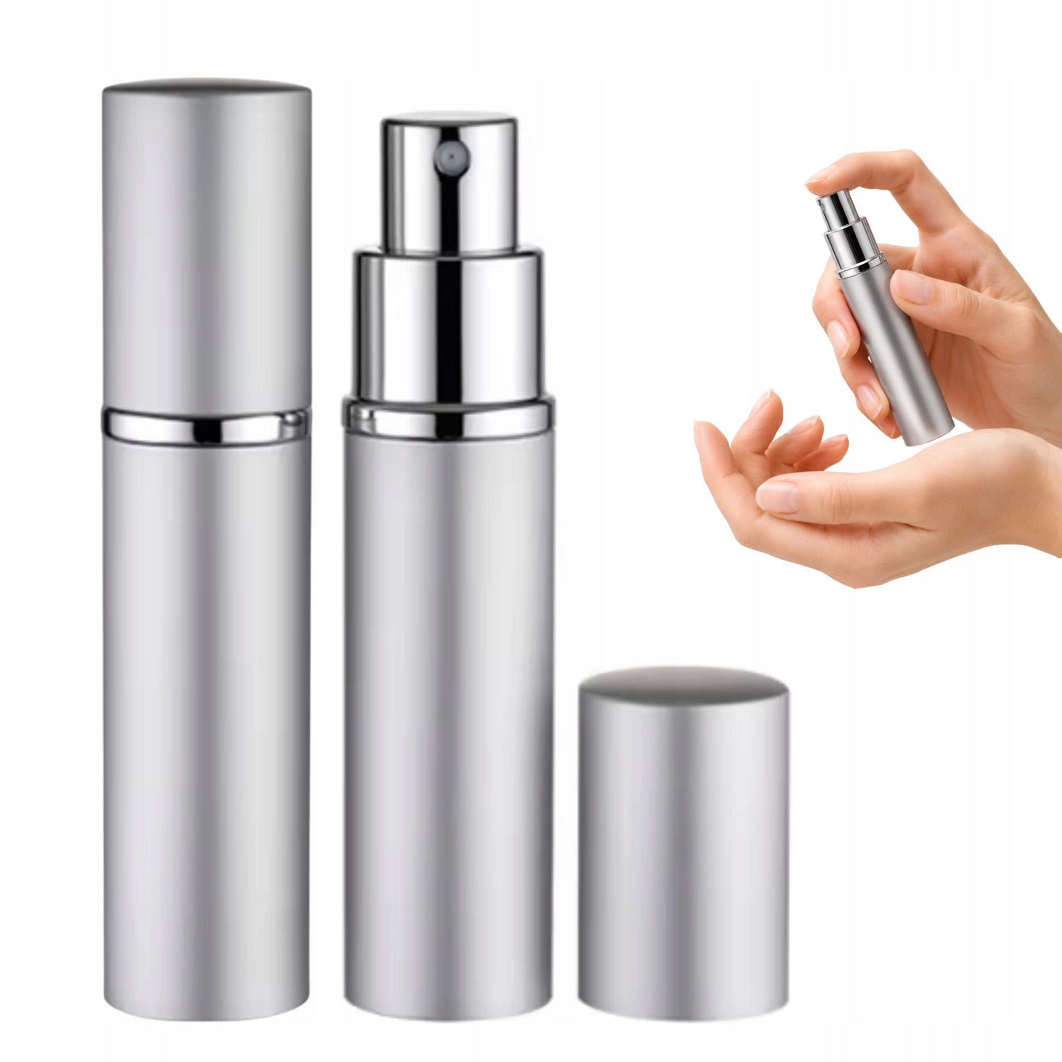 Atomizer Perfume Dispenser Travel Silver Vial Spray Bottle 15ml Packaging status original
