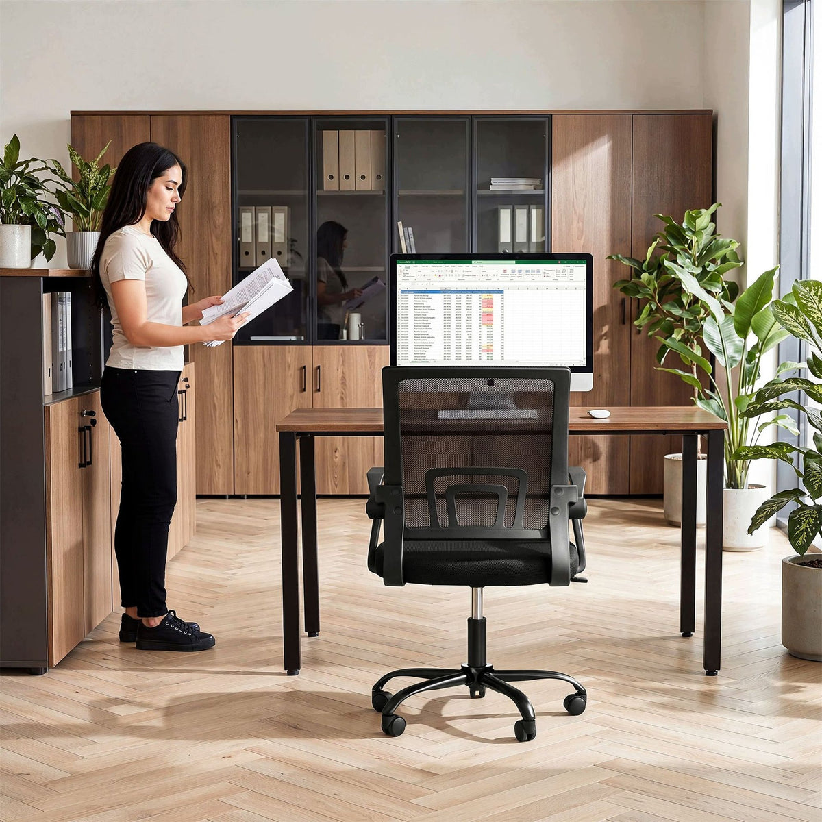 Atrani Mesh Swivel Office Chair with Raised Armrests Black Medical device no