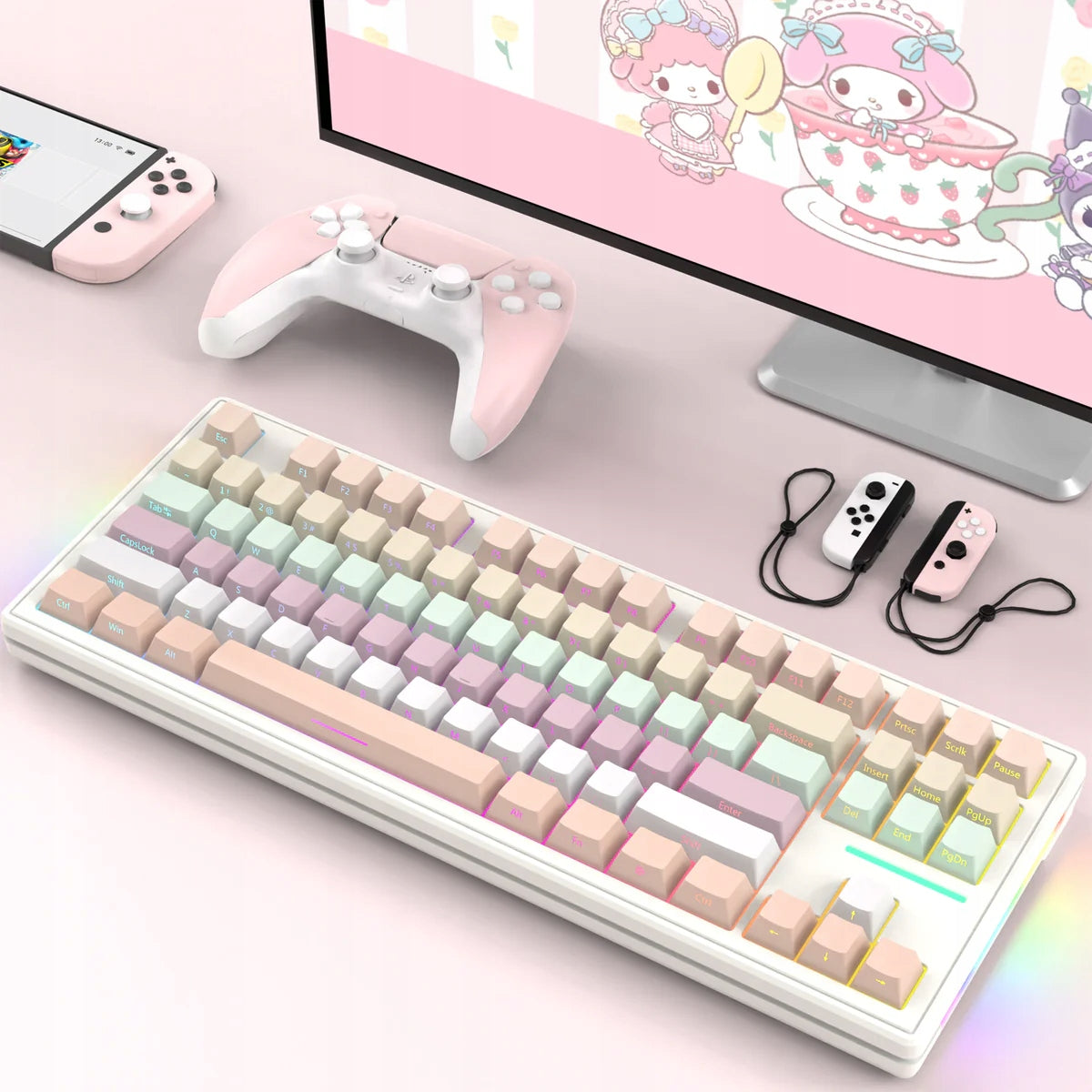 Attack Shark M87 TKL Hot Swap Mechanical Keyboard 2.4Ghz Wireless RGB P Color black