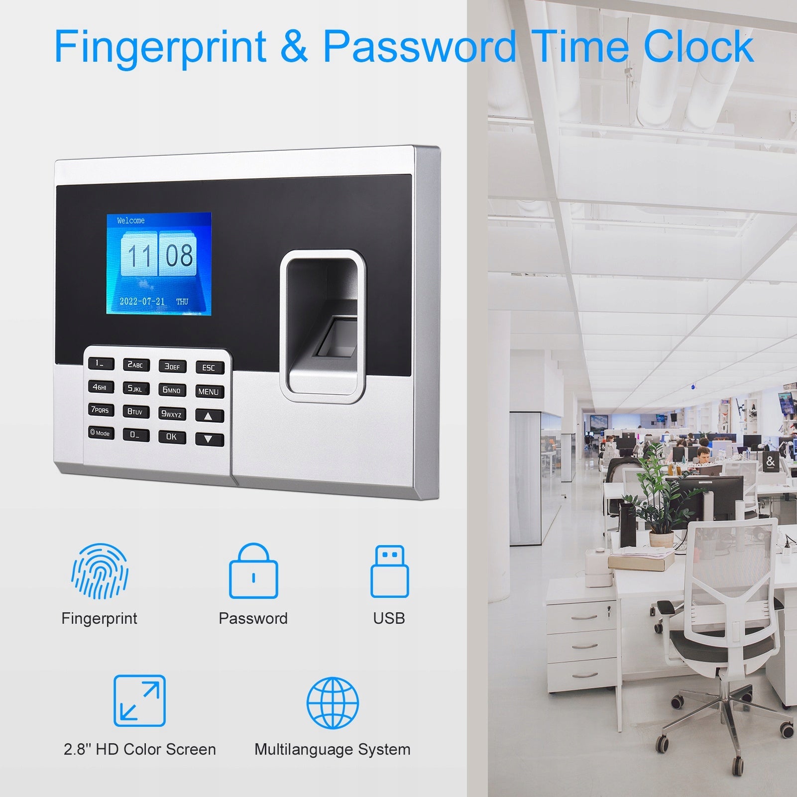 Attendance Machine 2.8 Inch TFT Screen Fast Identification Large W0 Brand no brand