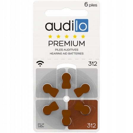 Audilo Hearing Aid Battery 312 6 Pack