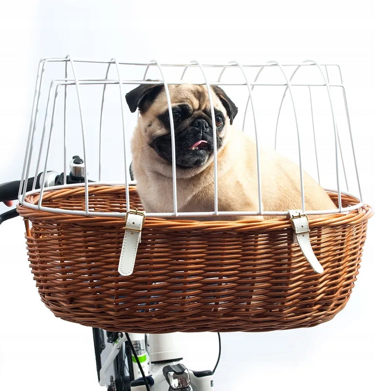 Aumüller Wicker Bike Basket for Cat Dog Steering Wheel up to12kg 52x38x39 Packaging status original