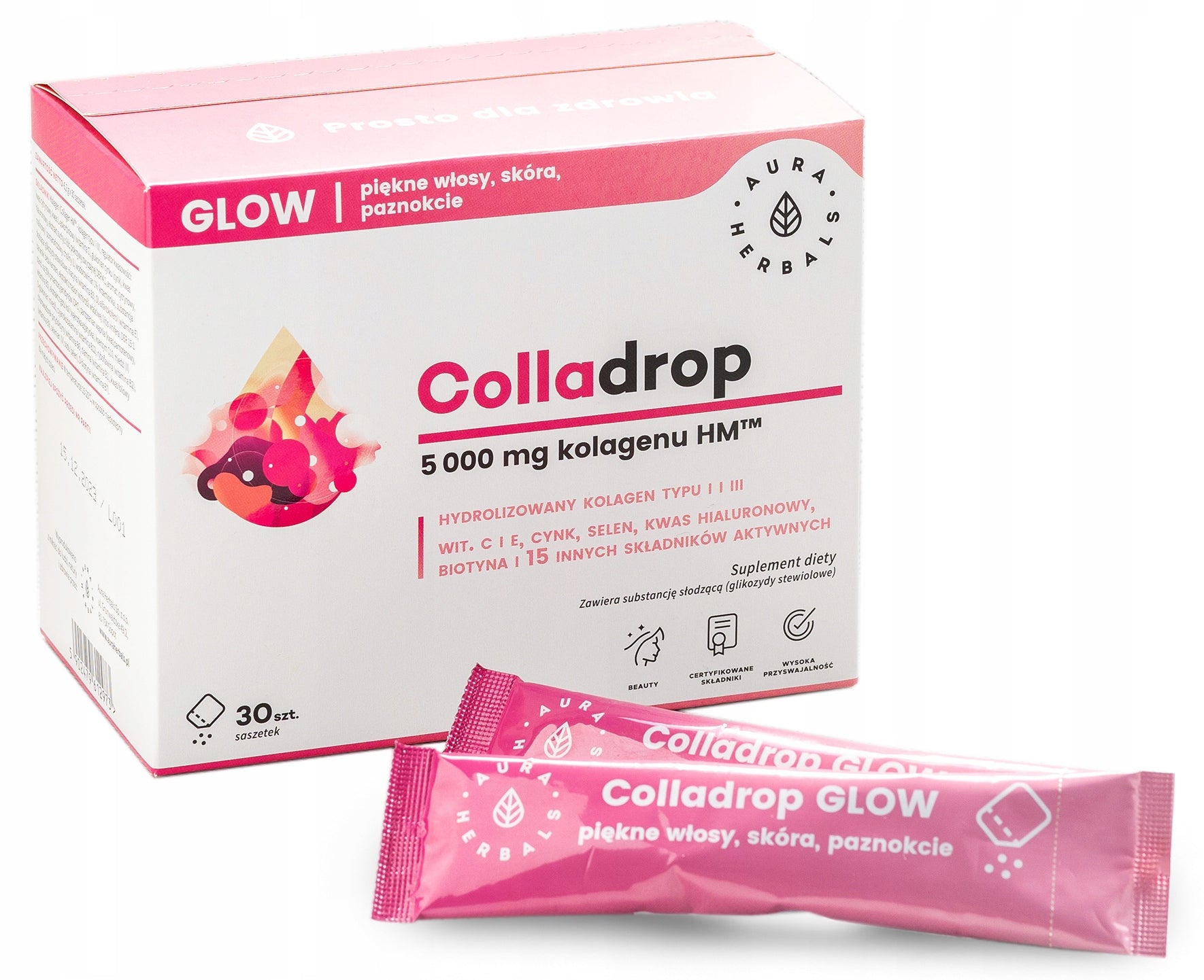 Aura Herbals COLLAGEN GLOW Colladrop Vitamins Minerals + FLORADROPE IMMUNE Manufacturer code 5902479612973