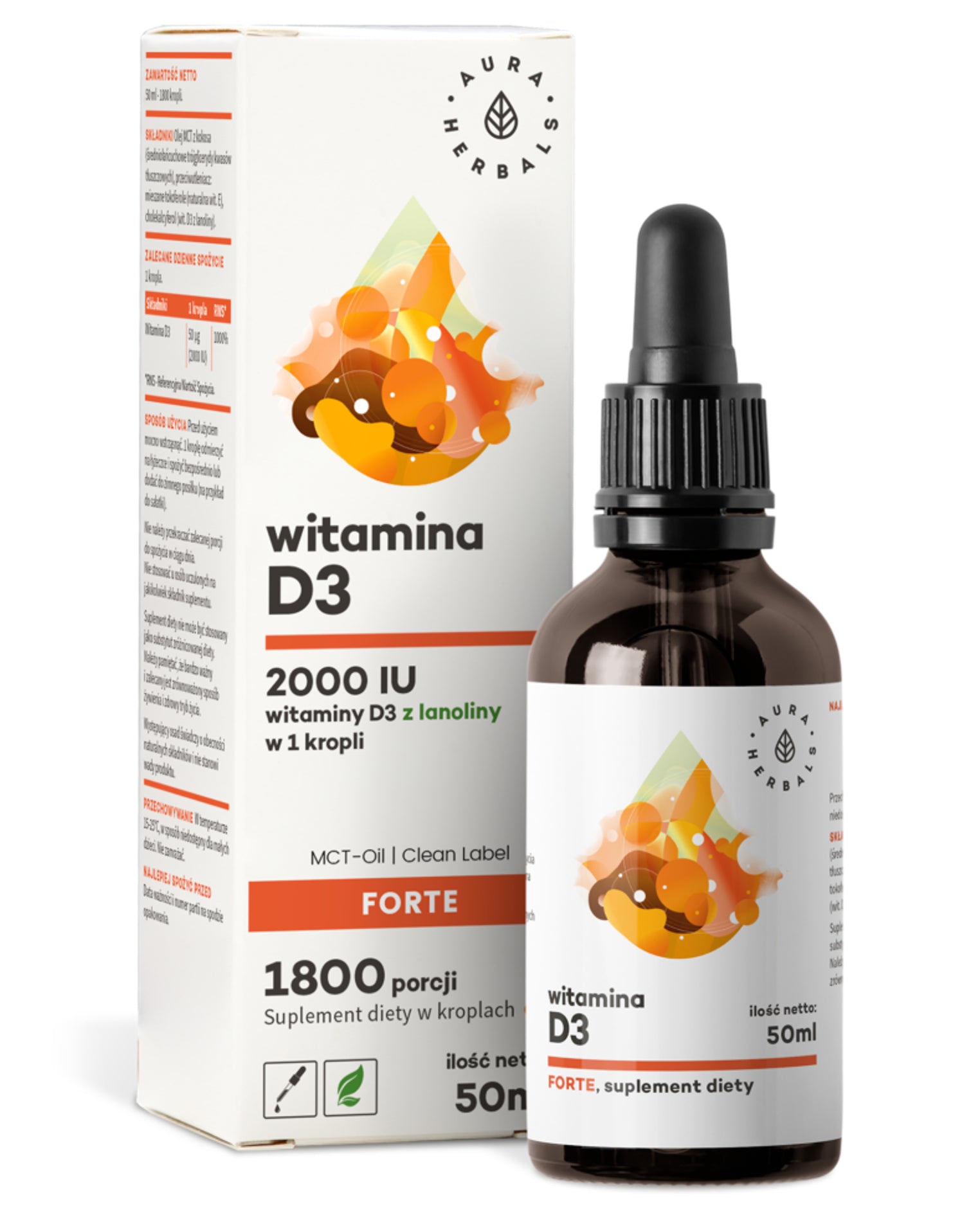 Aura Herbals VITAMIN D3 FORTE 2000IU FROM LANOLIN 50ml