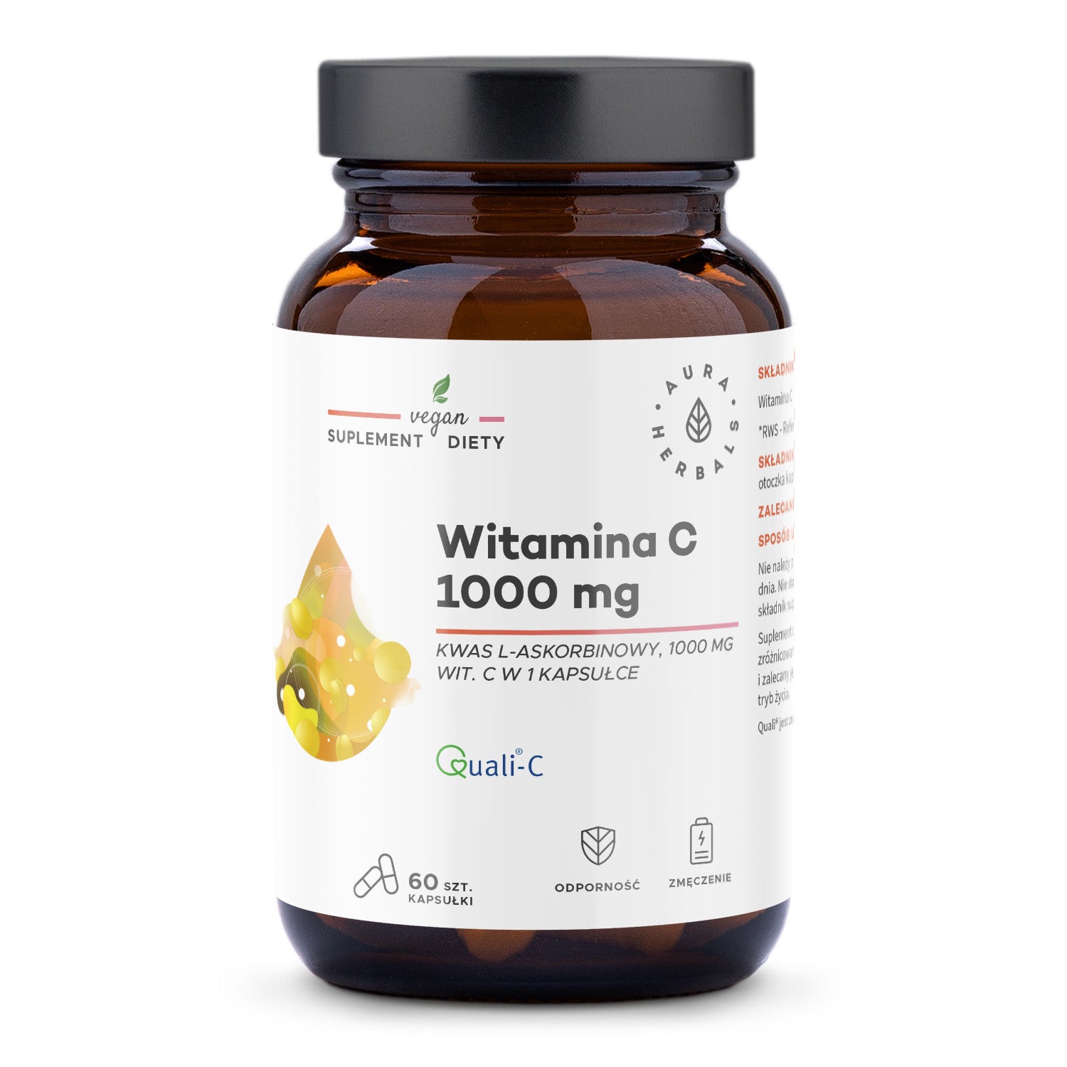 Aura Herbals Vitamin C 1000mg x 60 caps. L-ASCORBIC ACID IMMUNITY