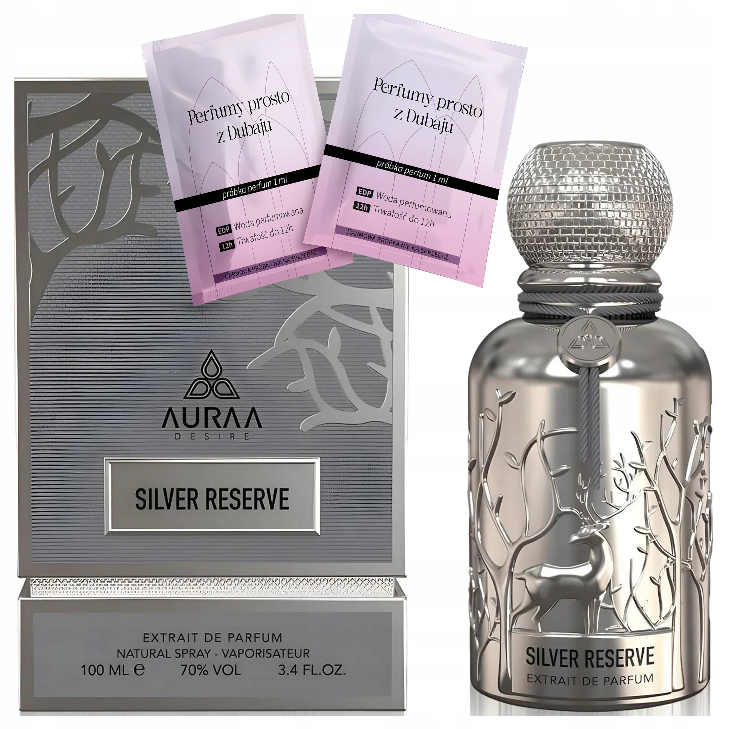 Auraa Desire Silver Reserve Extrait De Parfum + 2 Samples