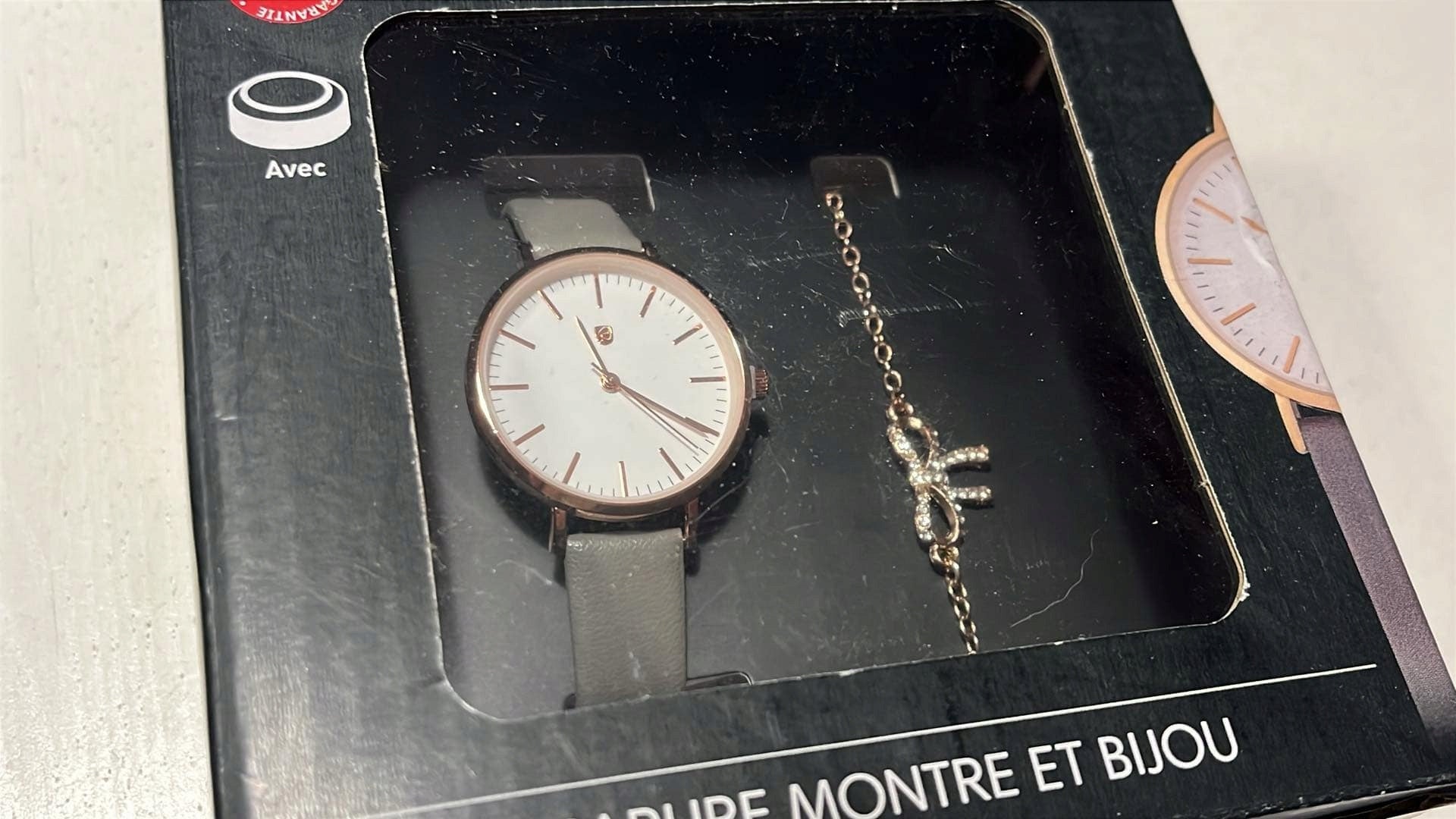 Auriol gift set for women grey watch + bracelet /P Brand no brand