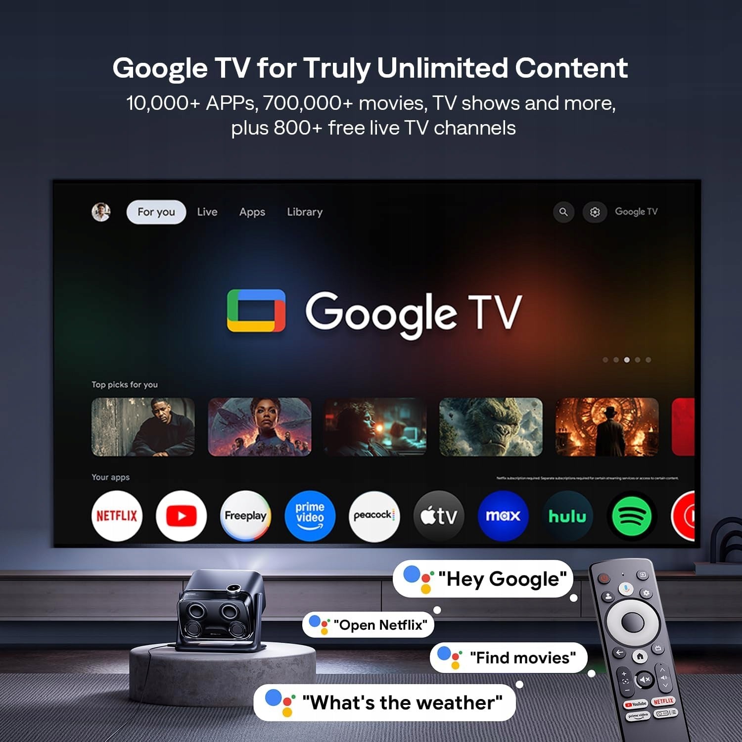 Aurzen Boom Mini 4K Google TV 500 ANSI 20W Dolby Atmos Projector Manufacturer code Boom Mini 4