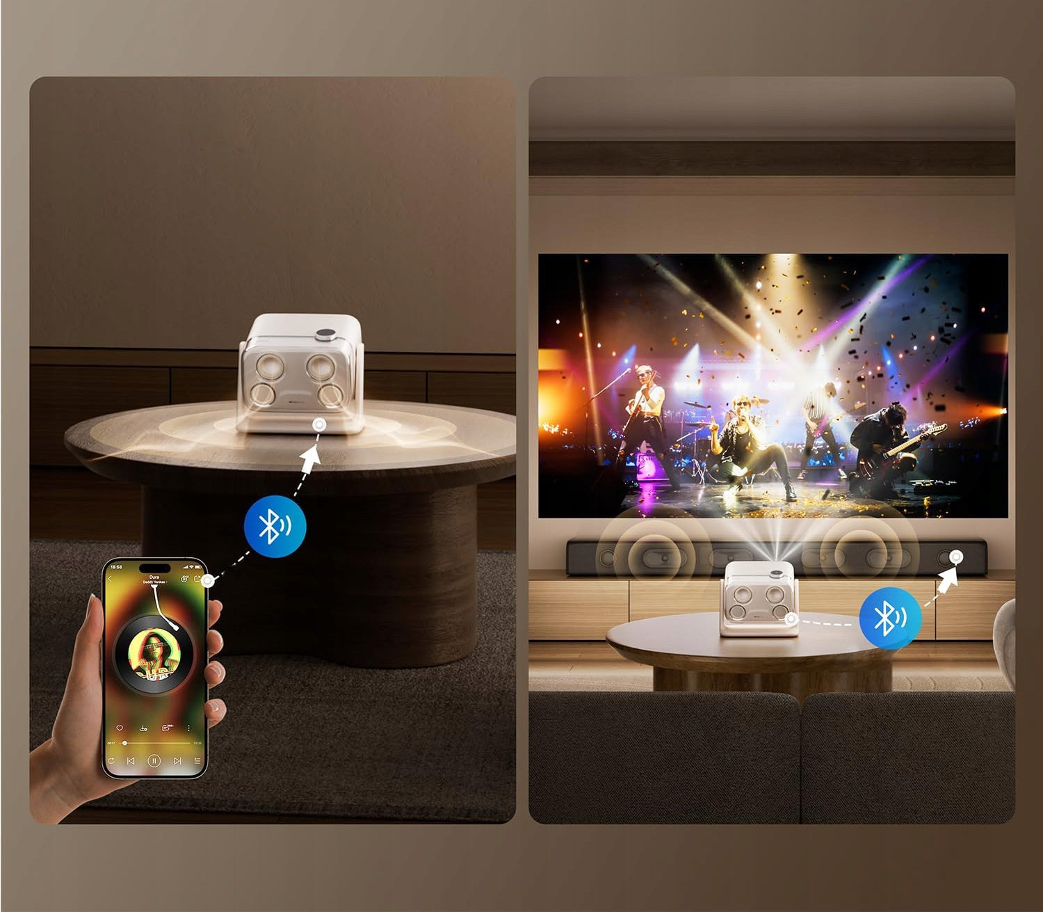 Aurzen Boom Mini smart projector with Google TV for Dolby Audio home theater Brand AURZEN