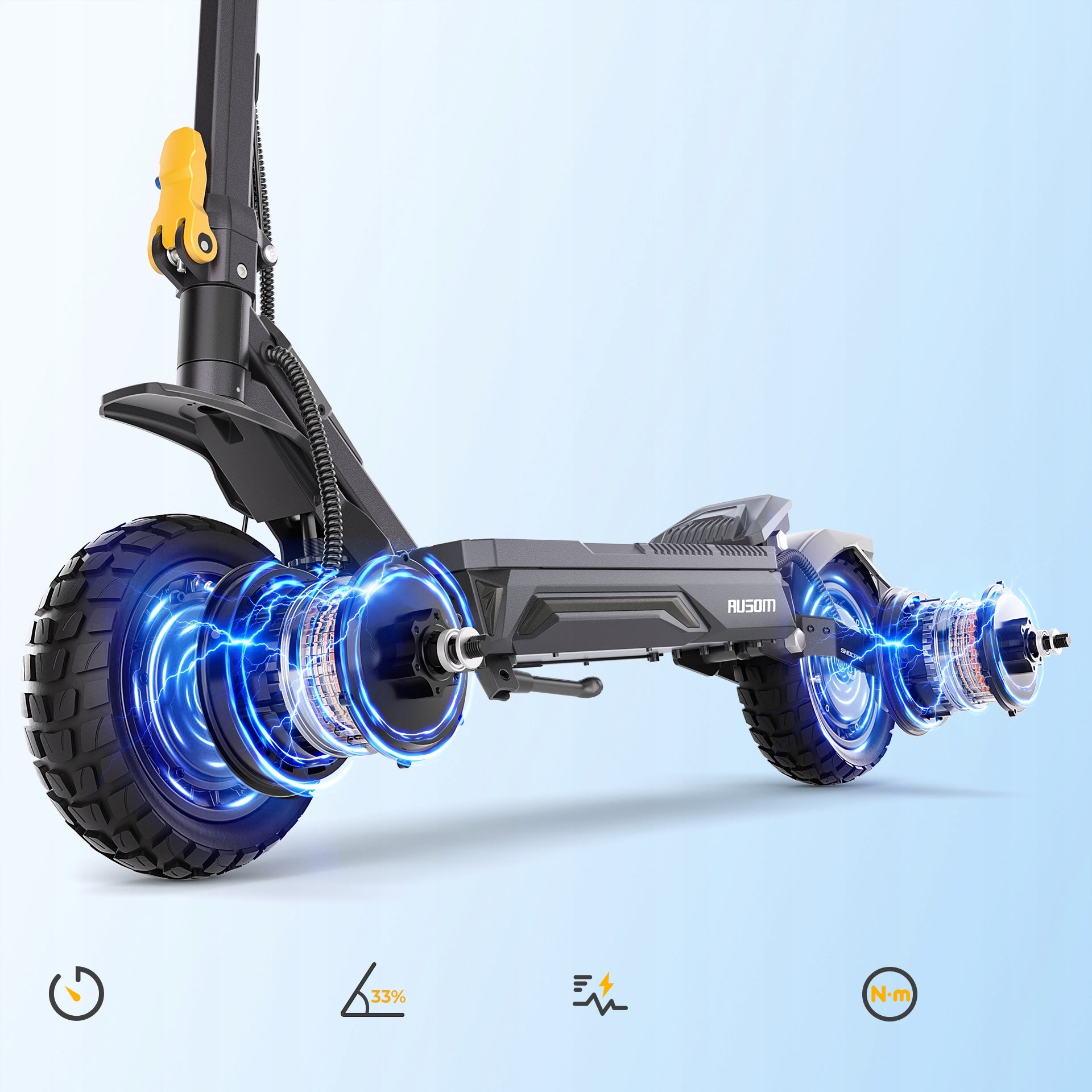 Ausom Gosoul 2 Pro Dual 2000W 90KM NFC ShocFree Electric Scooter Color black
