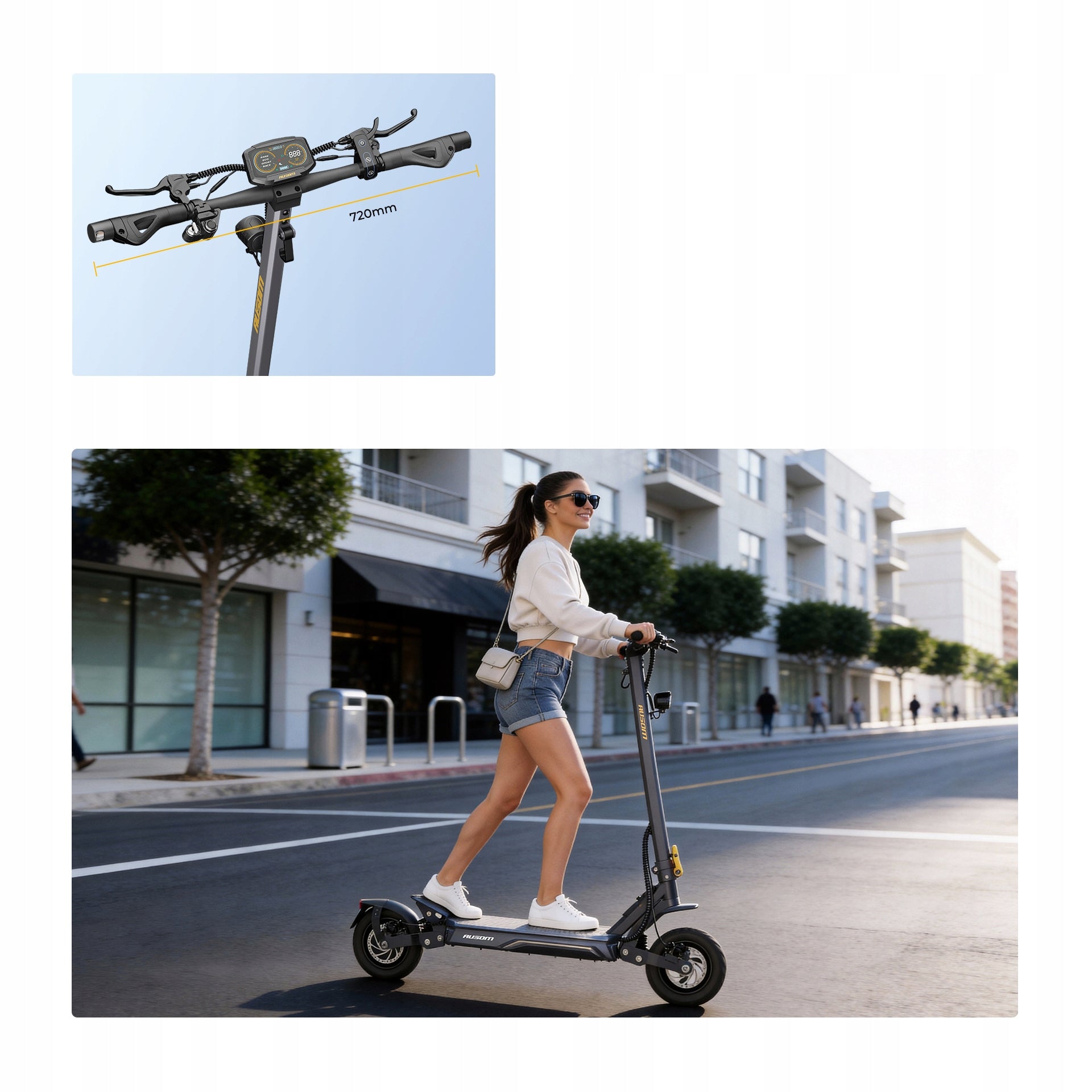 Ausom Gosoul 2 Pro Electric Scooter 20km/h Version 1000W 18Ah 90KM NFC Color black
