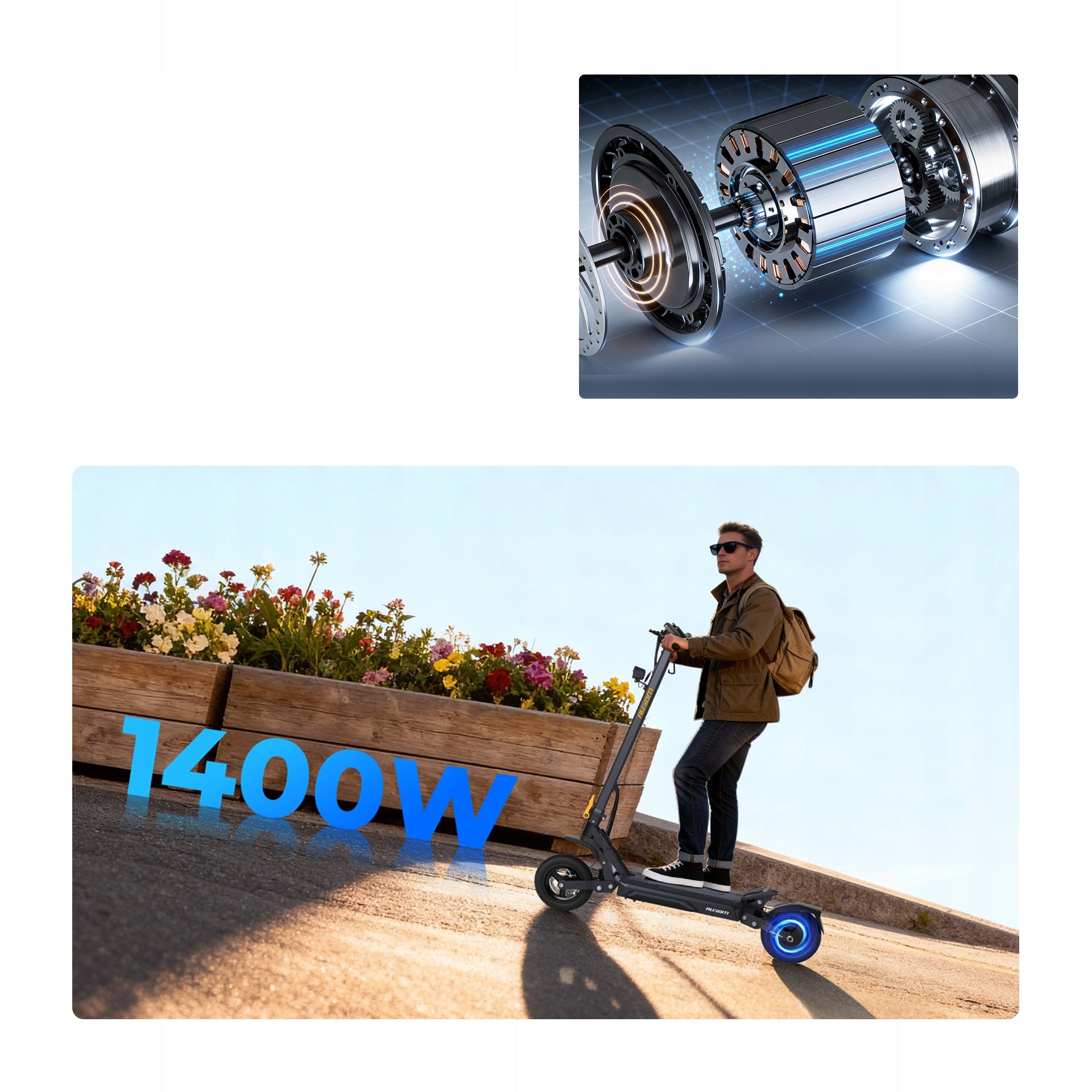 Ausom Gosoul 2 Pro Electric Scooter 20km/h Version 1000W 18Ah 90KM NFC Model Ausom Gosoul 2 Pro 20km/h wersja