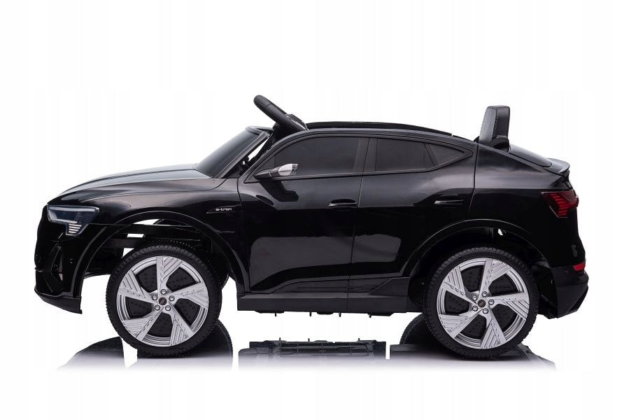 Auto Battery Operated Audi E-Tron Soft EVA Wheels Leather Pilot Black Color black