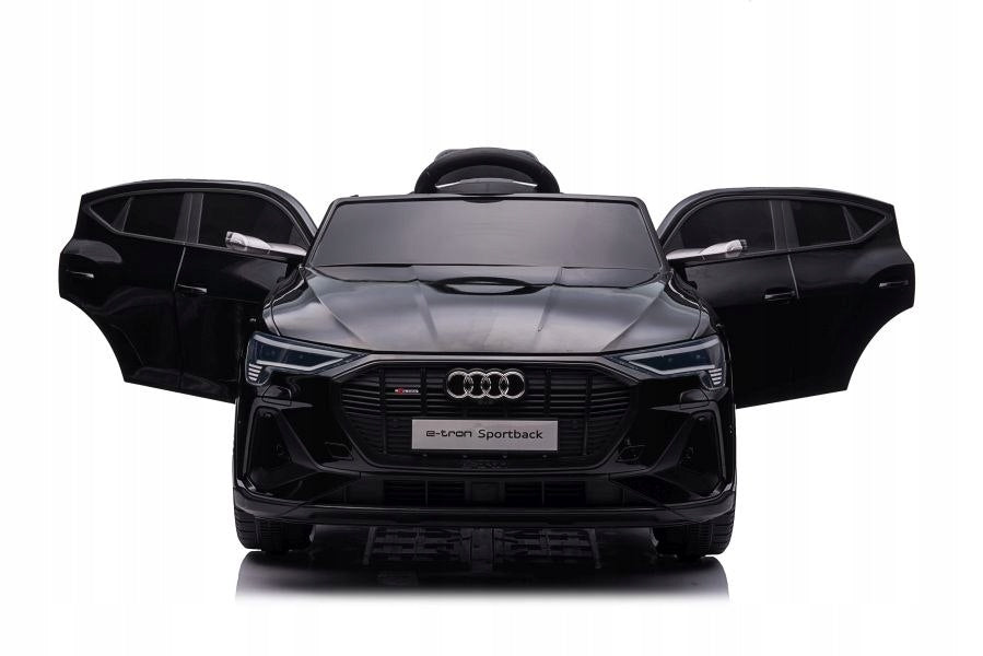 Auto Battery Operated Audi E-Tron Soft EVA Wheels Leather Pilot Black Vehicle length 110 cm